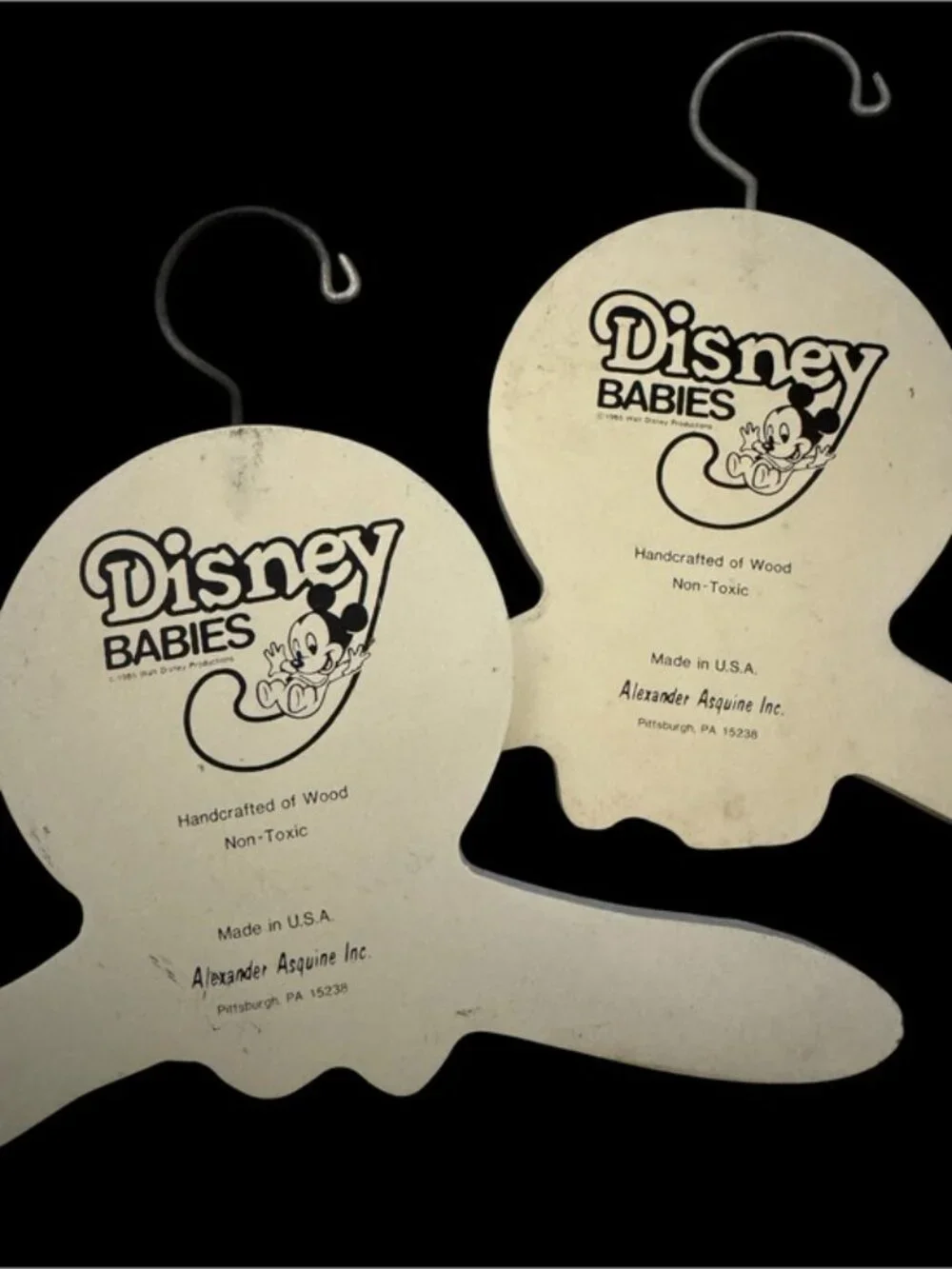 VTG 1985 Baby Mickey & Minnie Mouse Hangers Vintage Collectible